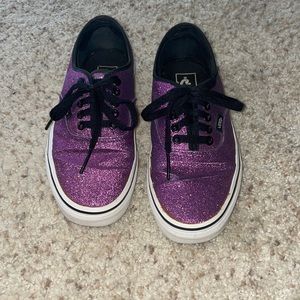 Purple sparkles vans- size 8